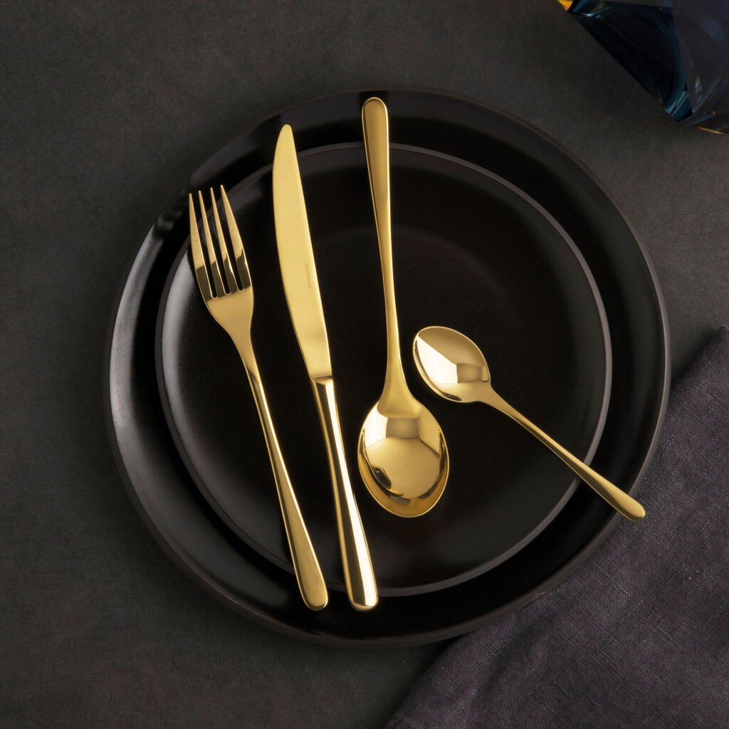 Serv. Posate 24pz per 6 persone GOLD - immagine 4