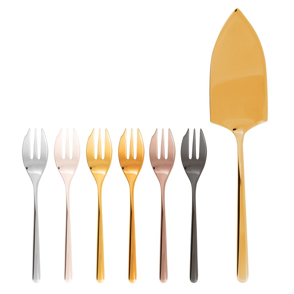 Set 6 forchettine dolce e pala torta MULTICOLOR