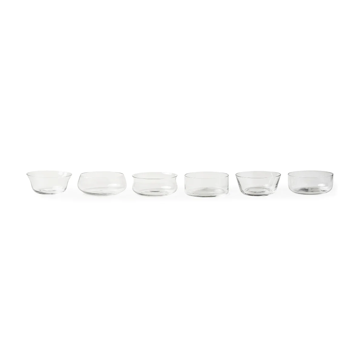 Set 6 Coppette S/Piede DISEGUALE CLEAR