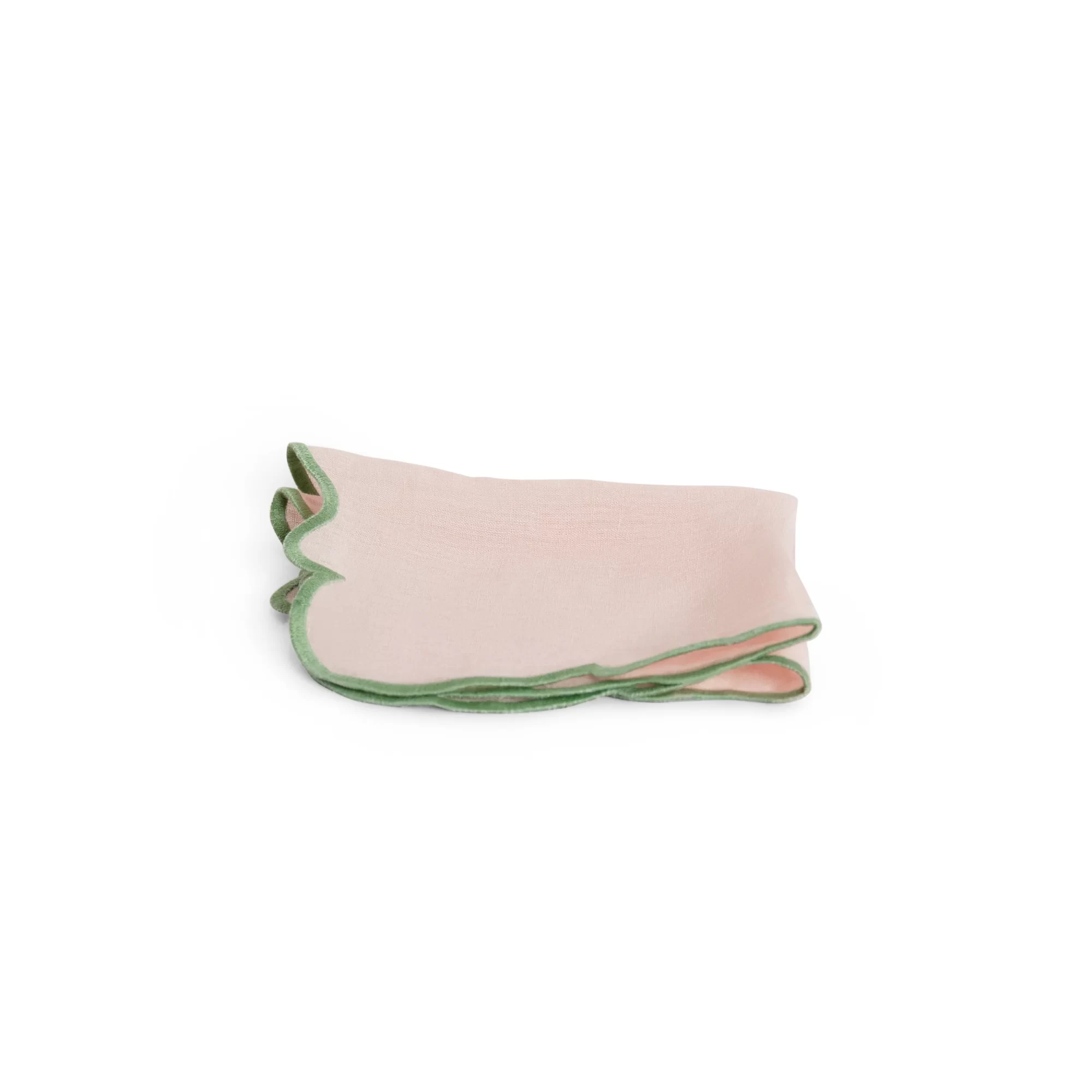 Set 2 Tovaglioli Rosa bordo Verde - immagine 3