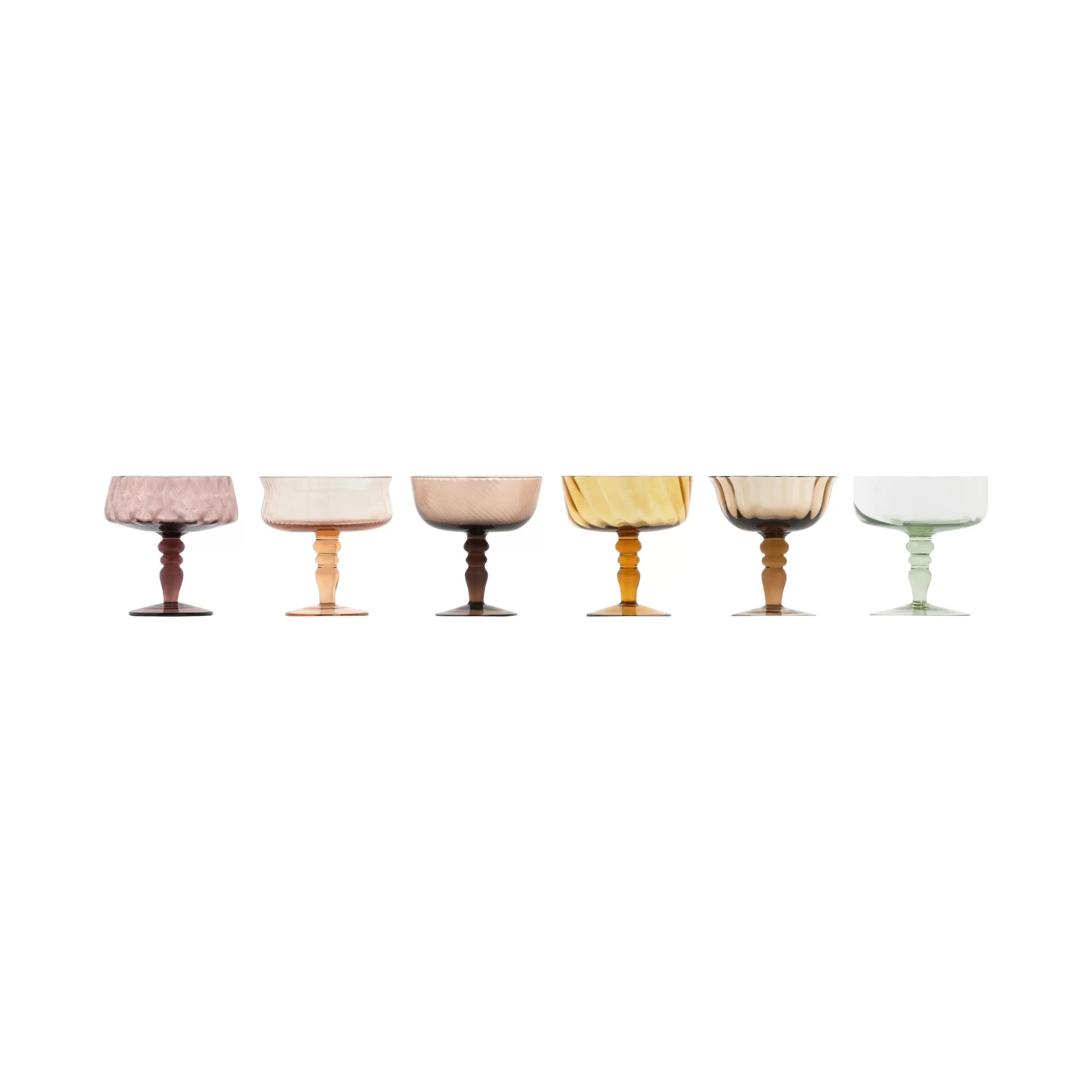 Set 6 Coppette DISEGUALE TEXTURE AMBRA/ROSA