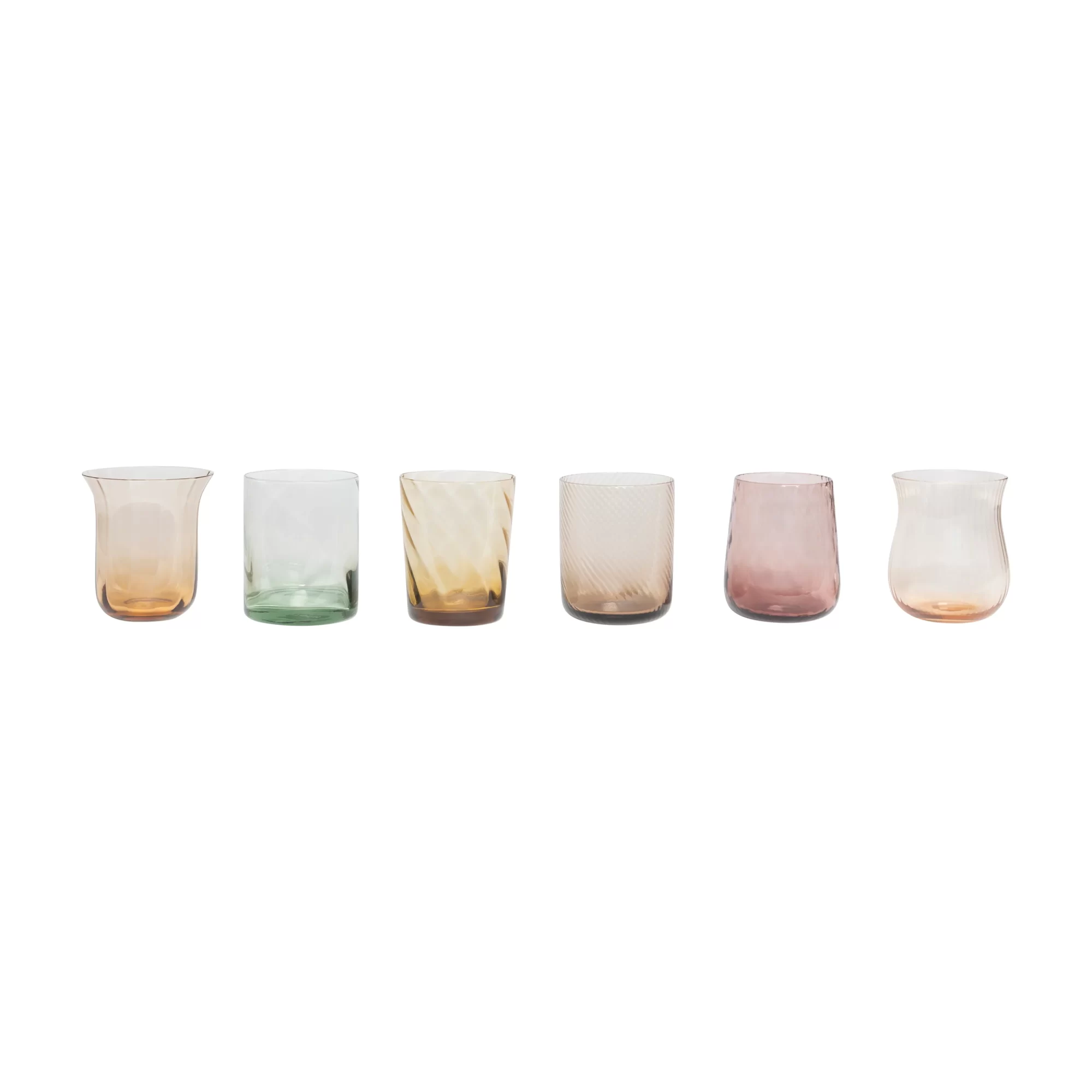 Set 6 Tumbler DISEGUALE TEXTURE AMBRA/ROSA