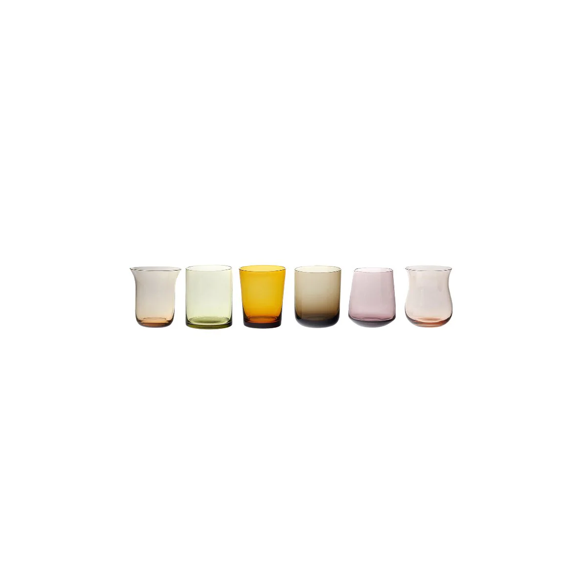 Set 6 Liquorini DISEGUALE AMBRA/ROSA